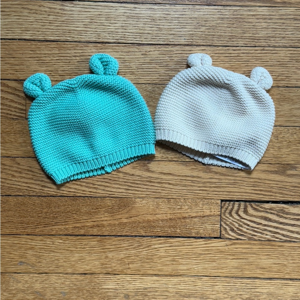 Baby Gap Knit Bear Ear Hats - Size 0-6 and 6-12 Months